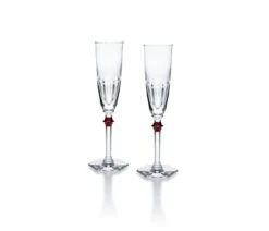 Harcourt Eve Champagne Flute With Red Knob, Pair