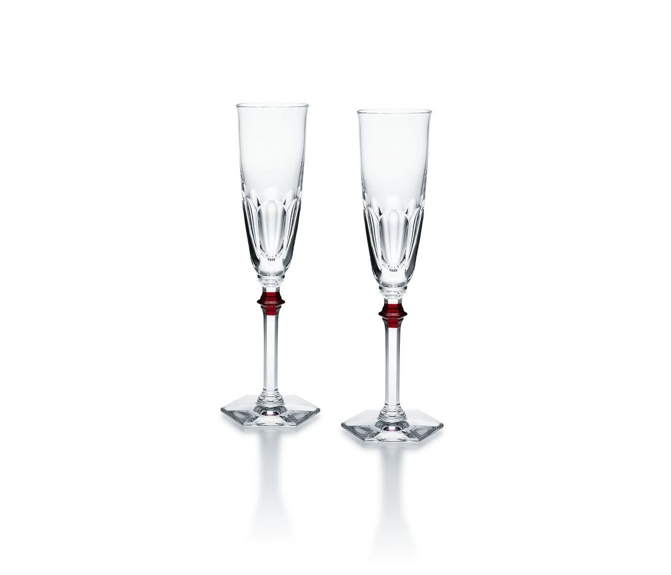Harcourt Eve Champagne Flute With Red Knob, Pair 3 Harcourt Eve Champagne Flute With Red Knob, Pair