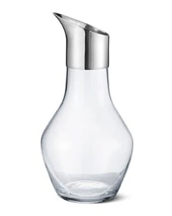 Georg Jensen Sky Water Pitcher, Glass & Stainless Steel