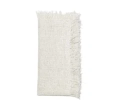 Fringe Napkin, White & Silver