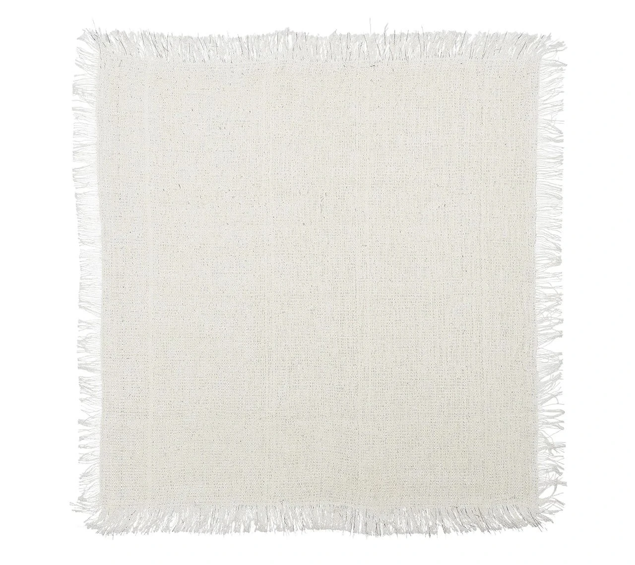 Fringe Napkin, White & Silver 4 Fringe Napkin, White & Silver - Image 2