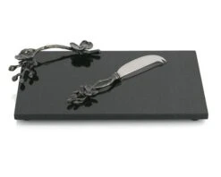 Black Orchid Cheese Board With Knife -Home Decor Shop 6704 0054