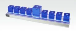 Crystal Glass Menorah, Blue
