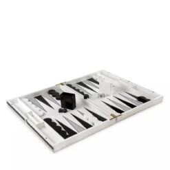 Lucite Backgammon Set, White & Black