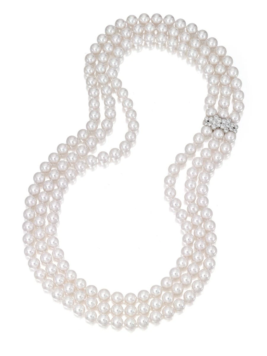 Akoya 3-Row Bublina Pearl Necklace 3 Akoya 3-Row Bublina Pearl Necklace