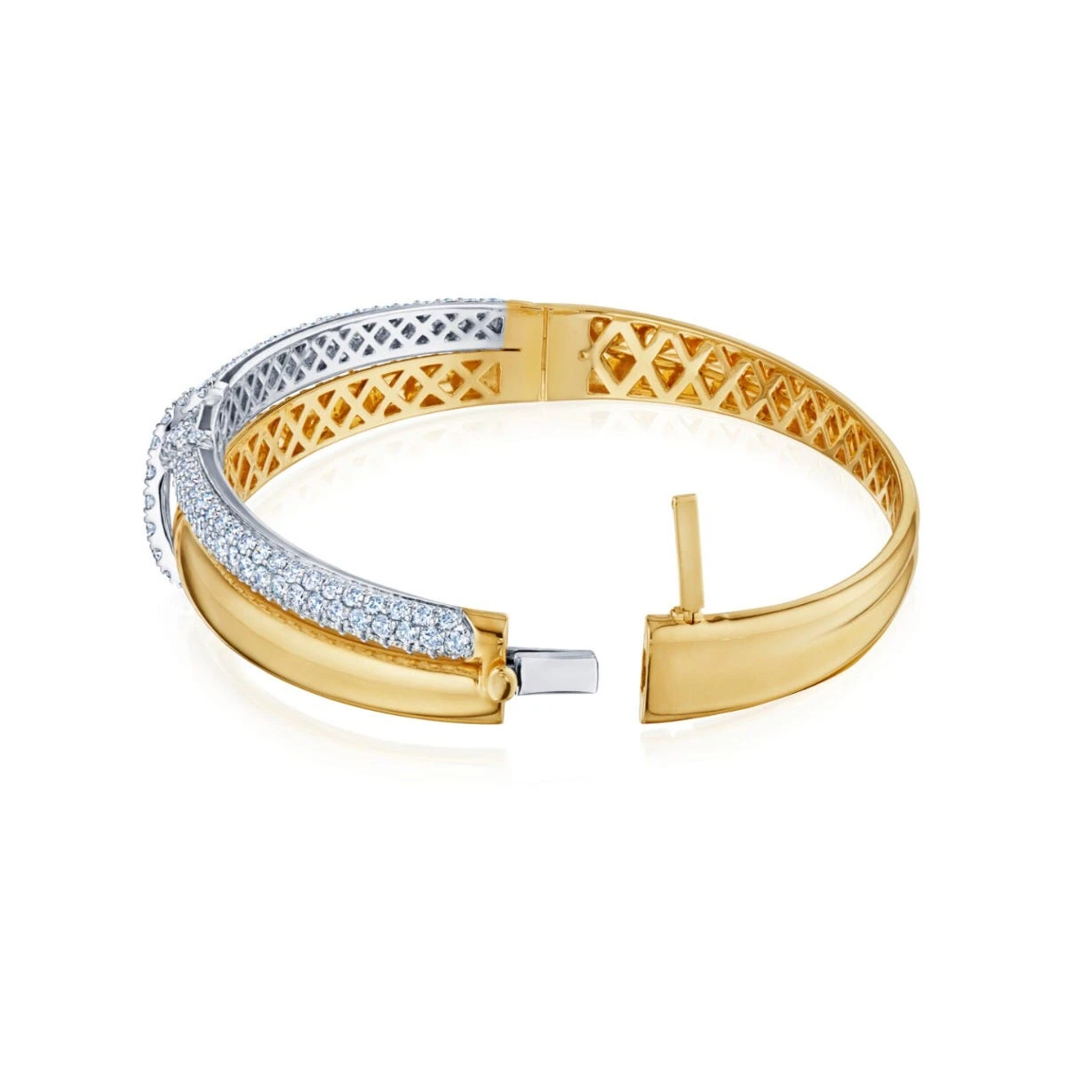 XO 18K Two-Tone Bangle Bracelet 4 XO 18K Two-Tone Bangle Bracelet - Image 2