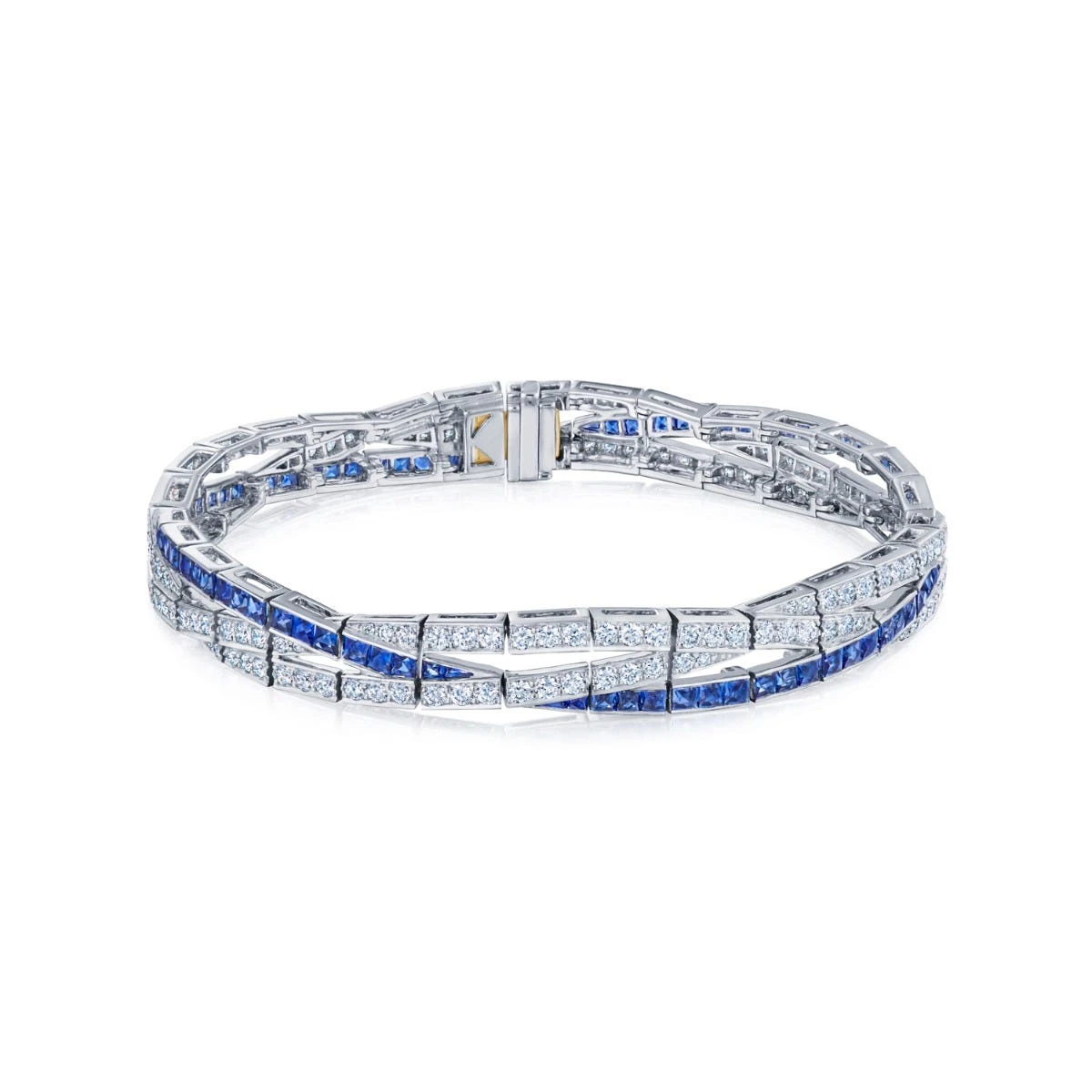 Splendor Braided Diamond & Sapphire Line Bracelet 3 Splendor Braided Diamond & Sapphire Line Bracelet