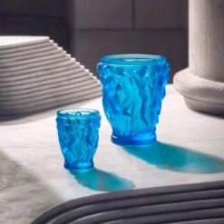 Lalique Bacchantes Small Vase, Light Blue -Home Decor Shop bacchantes vase group