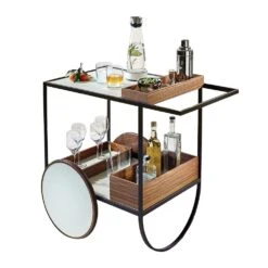 Magenta Serving Cart, Cream
