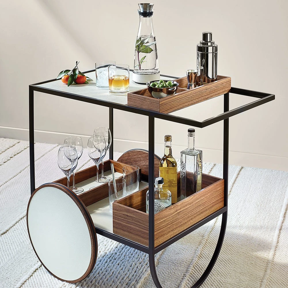 Magenta Serving Cart, Cream 4 Magenta Serving Cart, Cream - Image 2