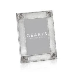 Large Band Hammered Shell Corner Sterling Frame