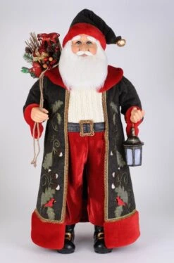 Lighted Woodland Cardinal Santa