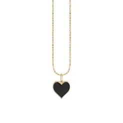 Gold & Enamel Heart Necklace