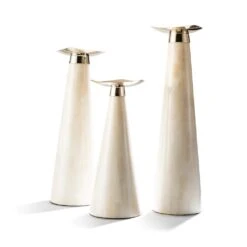 Bone Candleholder Trio