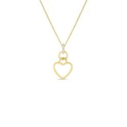 Cialoma 18k Yellow Gold Heart With Diamond Accent Necklace