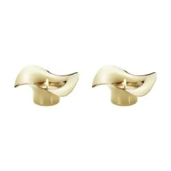 Georg Jensen Cobra Tealight, Gold, Set Of 2