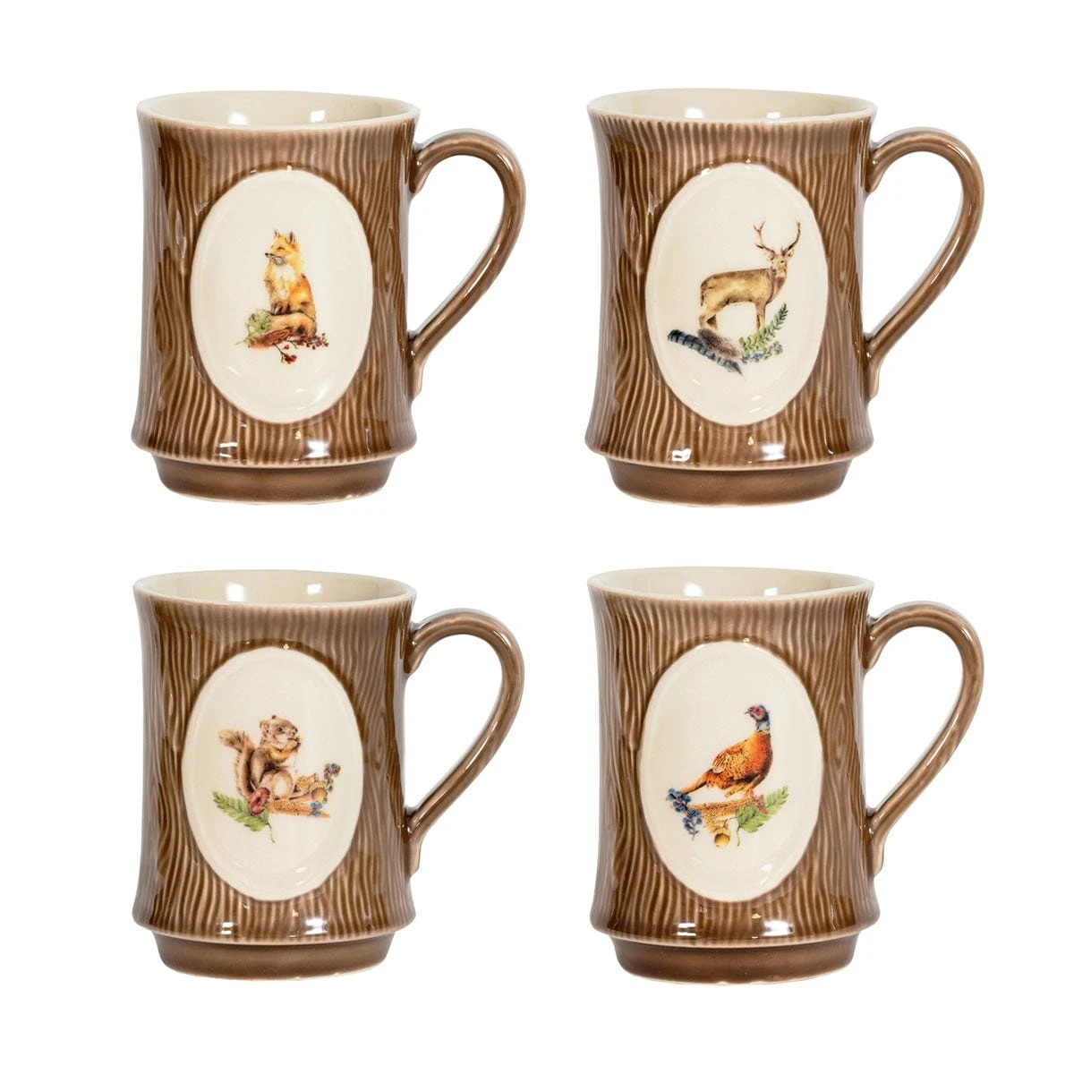 Forest Walk Animal Mugs, Assorted, Set Of 4 3 Forest Walk Animal Mugs, Assorted, Set Of 4