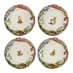 Forest Walk Dessert/Salad Plate, Assorted Set Of 4