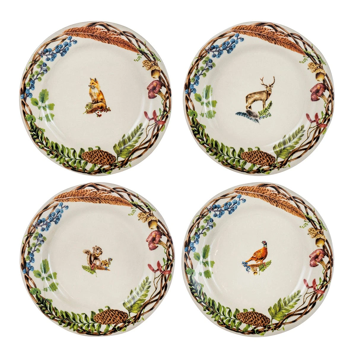 Forest Walk Dessert/Salad Plate, Assorted Set Of 4 3 Forest Walk Dessert/Salad Plate, Assorted Set Of 4