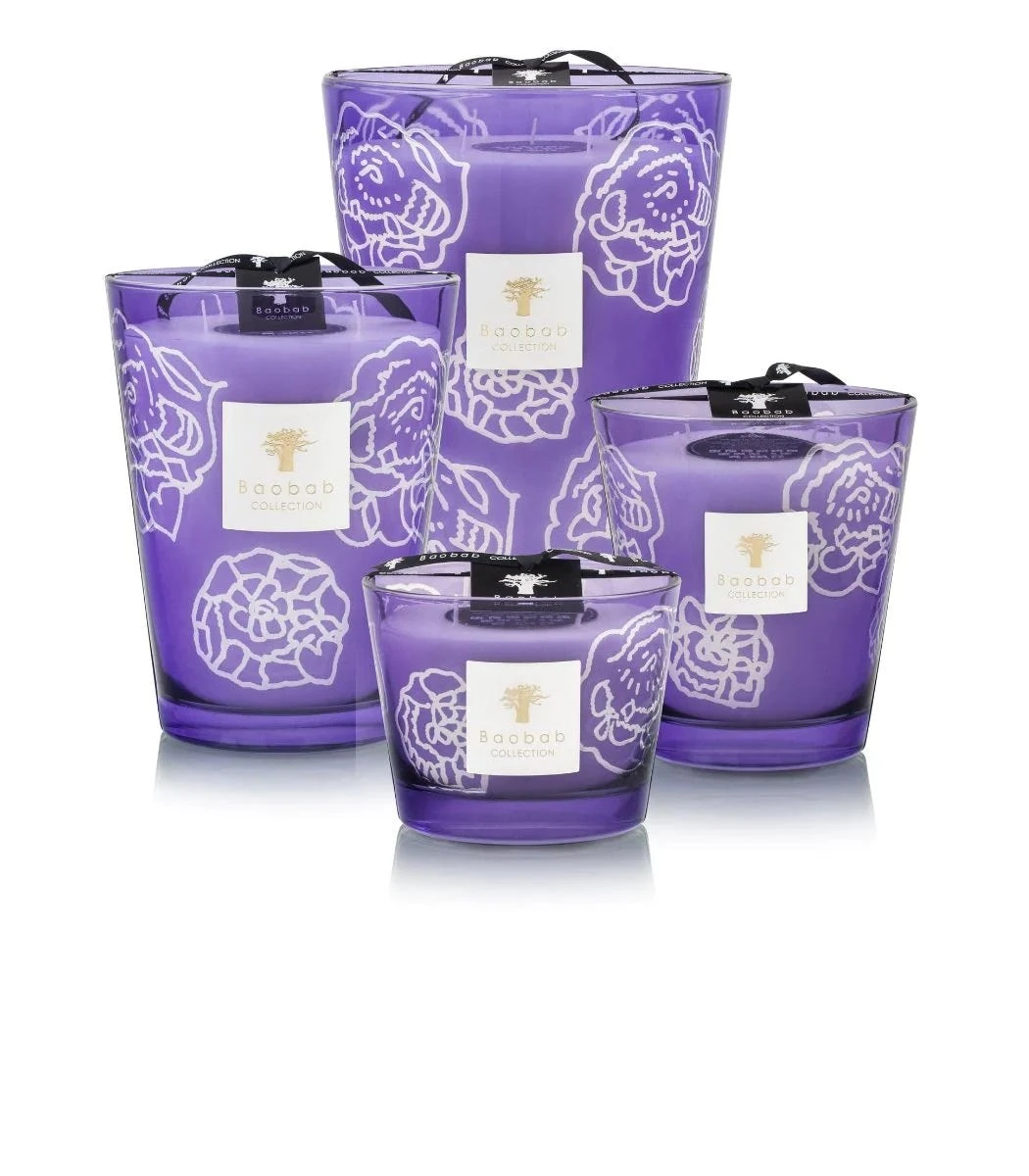 Collectible Roses Max Candle, Dark Parma 3 Collectible Roses Max Candle, Dark Parma