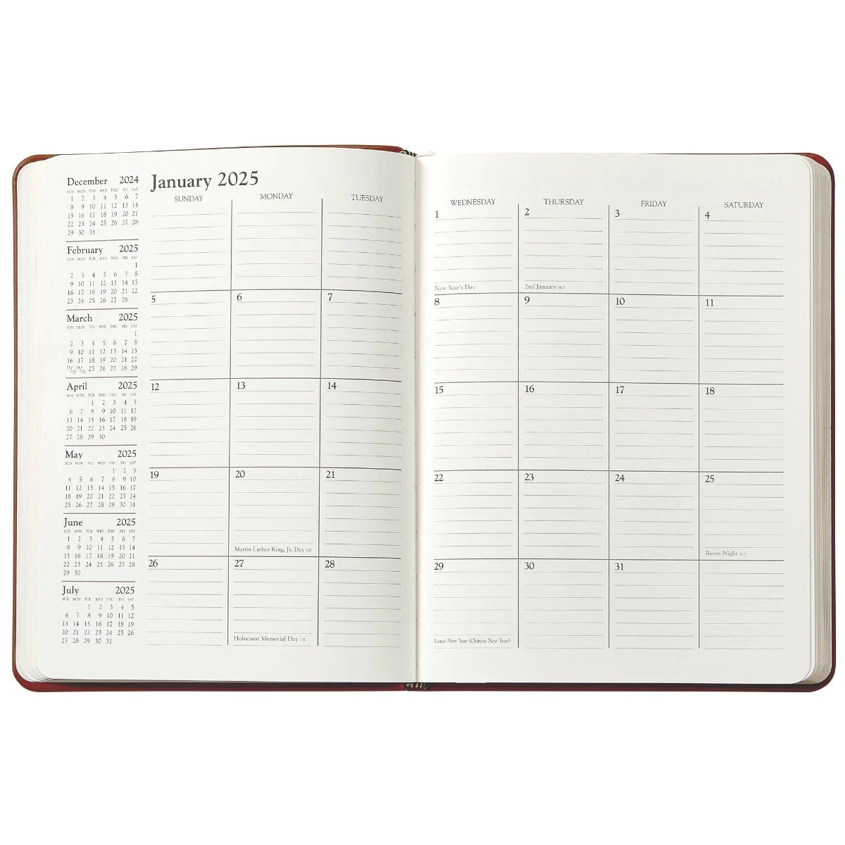 Desk Diary, Taupe Crocodile Print Leather 6 Desk Diary, Taupe Crocodile Print Leather - Image 4