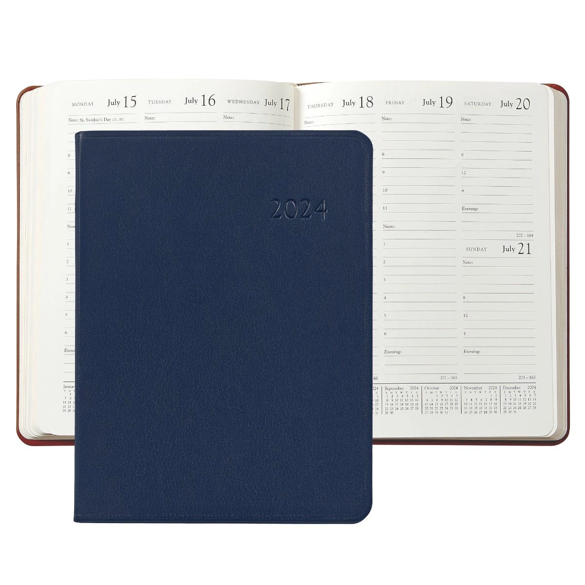 Desk Diary, Navy Traditional Leather 4 Desk Diary, Navy Traditional Leather - Image 2