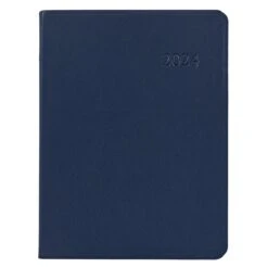 Desk Diary, Navy Traditional Leather