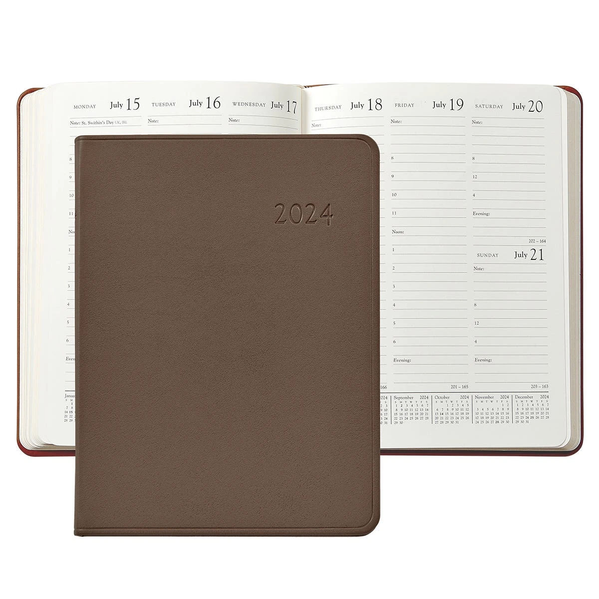 Desk Diary, Taupe Traditional Leather 4 Desk Diary, Taupe Traditional Leather - Image 2