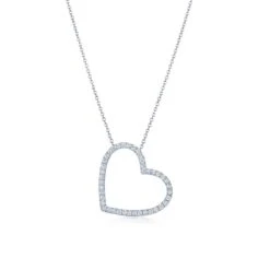 Diamond Open Heart Pendant Necklace