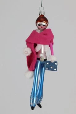 Lady In Fuchsia Stole & Pants Ornament