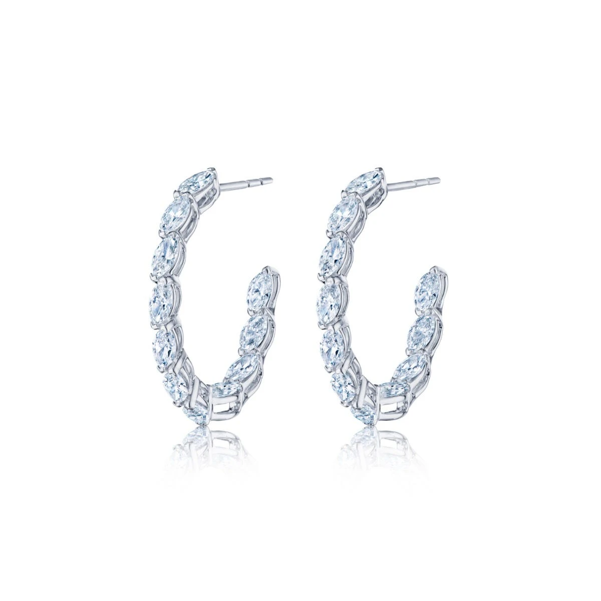 Marquise Diamond Hoop Earrings 3 Marquise Diamond Hoop Earrings