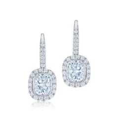Platinum Cushion Diamond Earrings