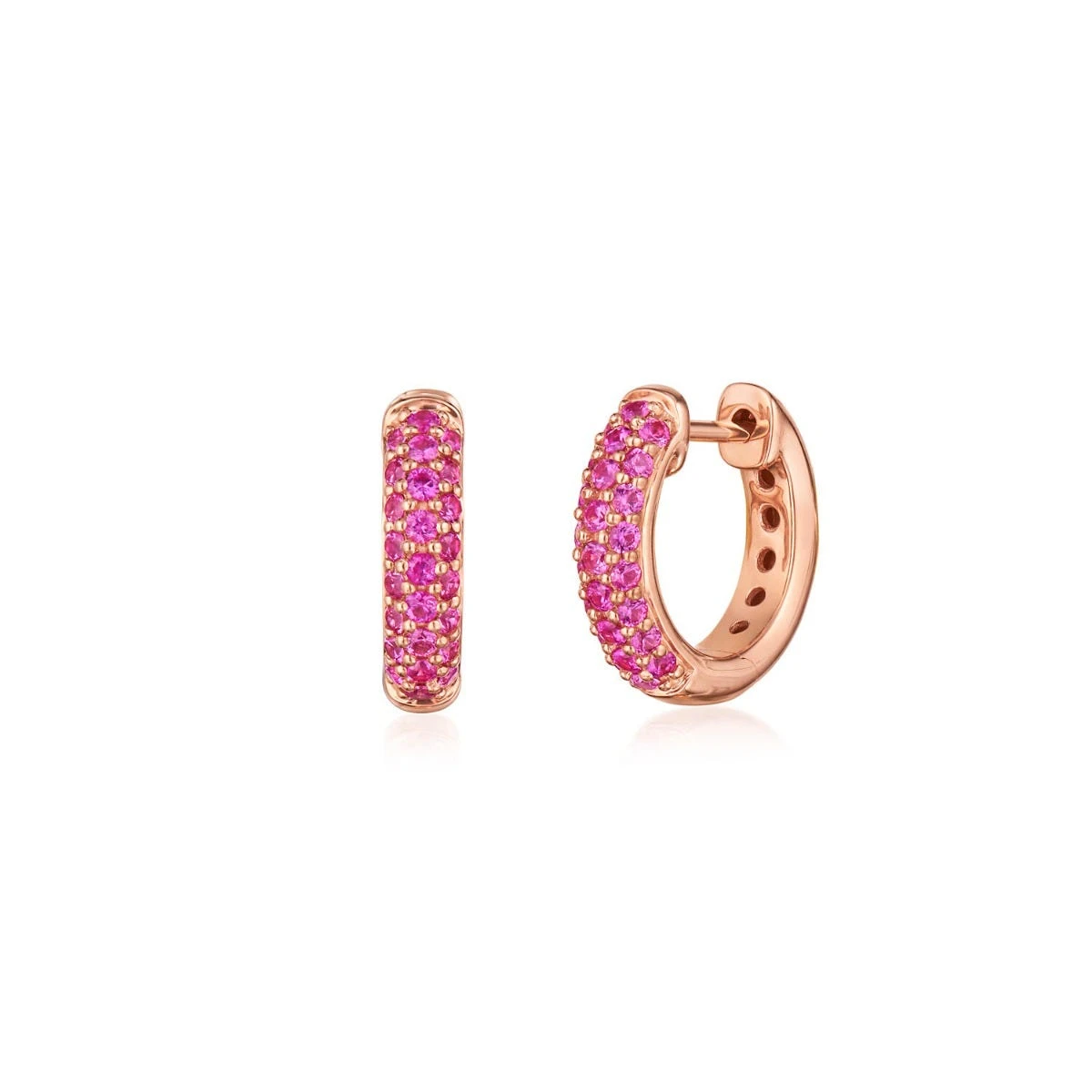 Moonlight Petite Hoop Earrings With Rubies 3 Moonlight Petite Hoop Earrings With Rubies