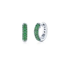 Moonlight Petite Hoop Earrings With Tsavorites