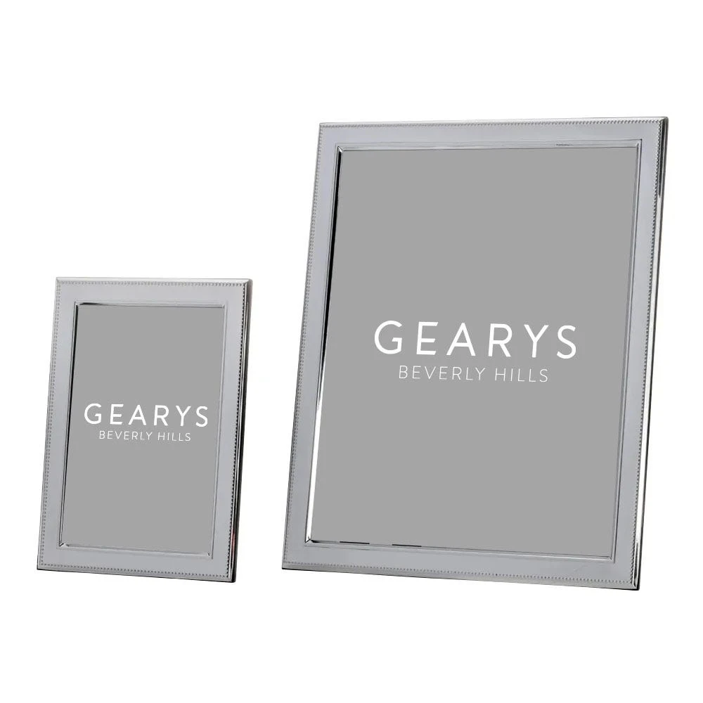 Modern Bead Frame, Silverplate 3 Modern Bead Frame, Silverplate