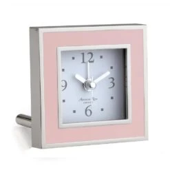 Pink Enamel Square Alarm Clock
