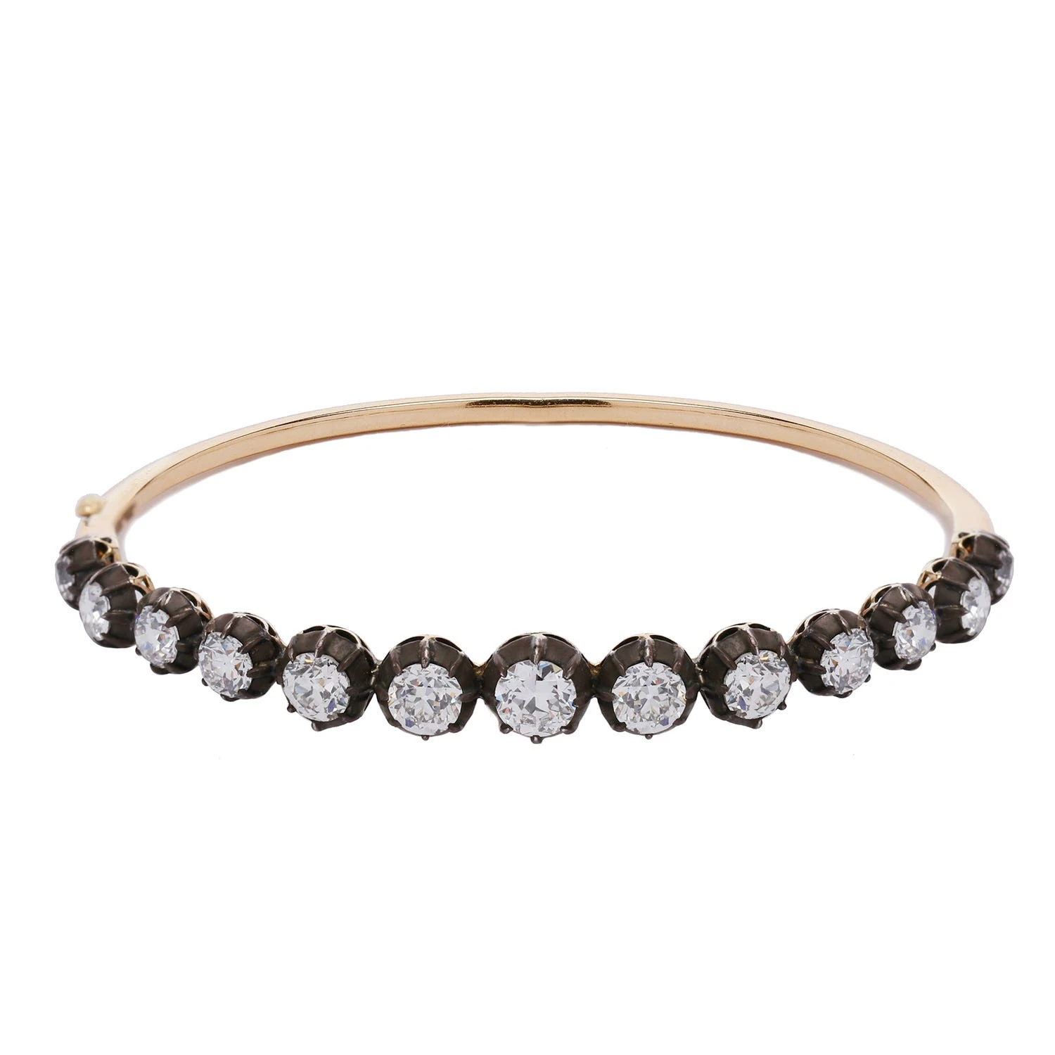 Old European Cut Collet Graduated Bangle 3 Old European Cut Collet Graduated Bangle