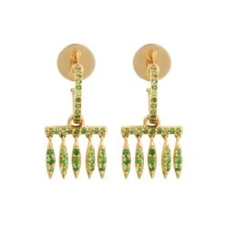 Grass Dewdrops Hoop Earrings, Small