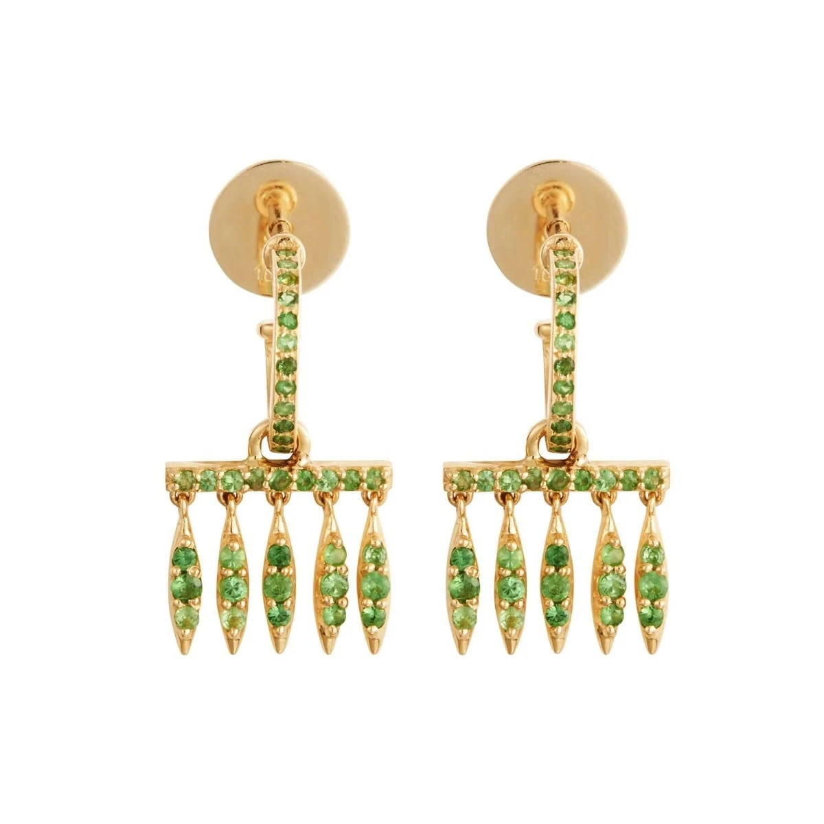 Grass Dewdrops Hoop Earrings, Small 3 Grass Dewdrops Hoop Earrings, Small