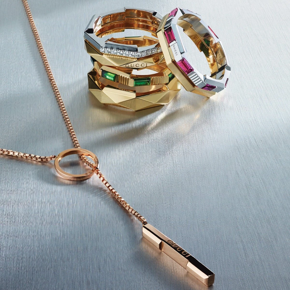 Link To Love Studded Ring, Yellow Gold 5 Link To Love Studded Ring, Yellow Gold - Image 3