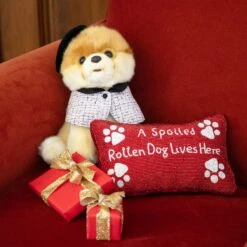 "A Spoiled Rotten Dog Lives Here" Beaded Pillow 7 "A Spoiled Rotten Dog Lives Here" Beaded Pillow -Home Decor Shop holiday for web 0012 2e8a8286