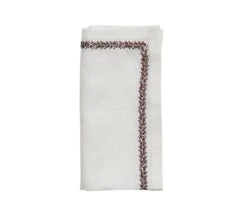 Jardin Napkin, White & Red