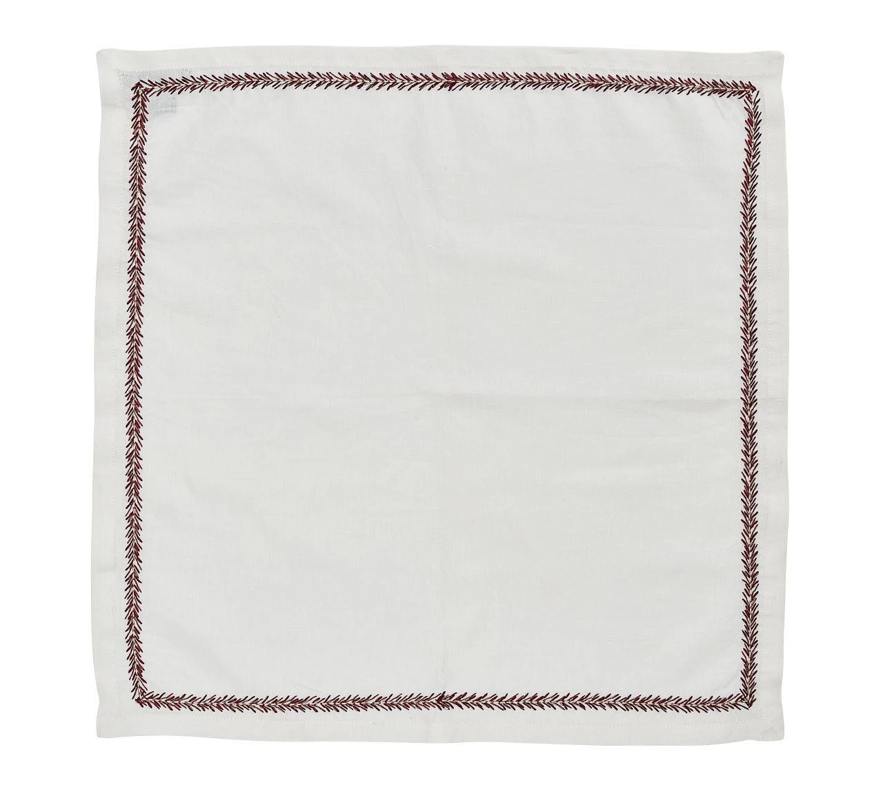 Jardin Napkin, White & Red 4 Jardin Napkin, White & Red - Image 2