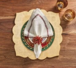 Jardin Napkin, White & Red 7 Jardin Napkin, White & Red -Home Decor Shop jardin napkin white red lifestyle