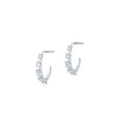 Starry Night Petite Hoop Earrings With Diamonds