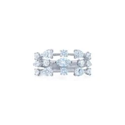 Starry Night 3-Row Marquise Diamond Ring