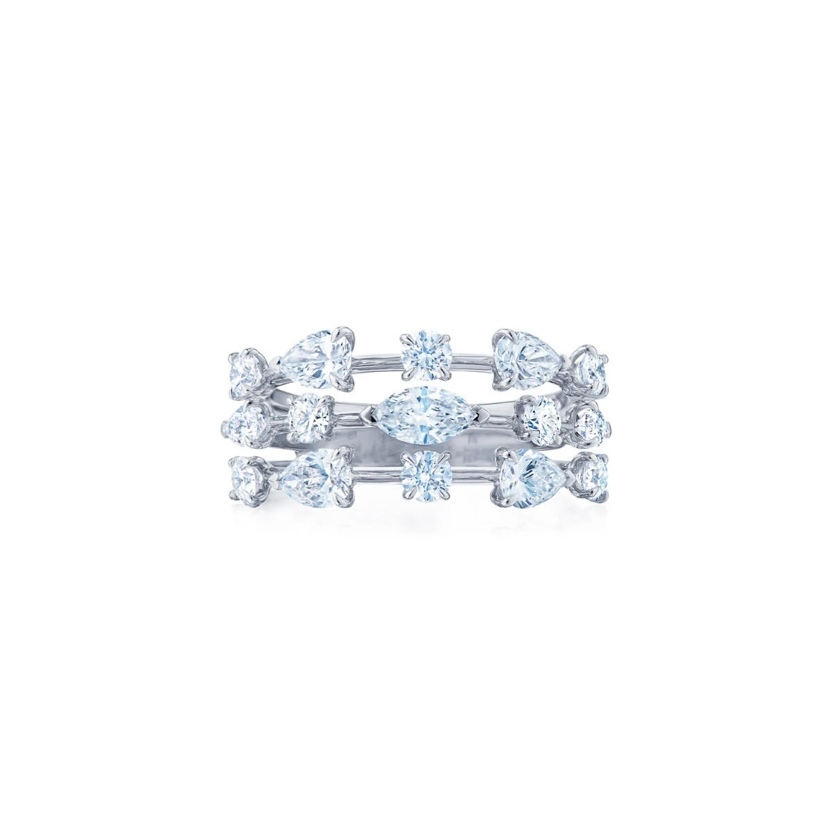 Starry Night 3-Row Marquise Diamond Ring 3 Starry Night 3-Row Marquise Diamond Ring