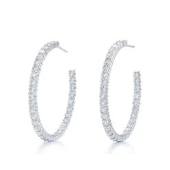 Diamond Inside Out Hoops, Large