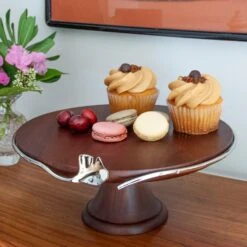 Ginkgo Wood Cake Stand -Home Decor Shop maryjurek ginkgowood cakestand 6404 0365 lifestyle