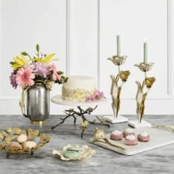 Tulip Candleholders, Set Of 2 -Home Decor Shop michael aram tulip candleholders lifestyle